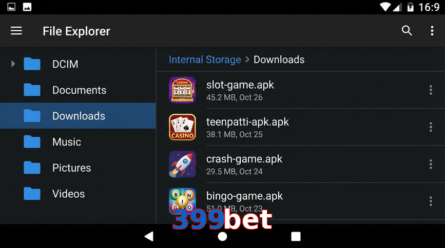 Main screen of 399Bet gameapk page for PK players